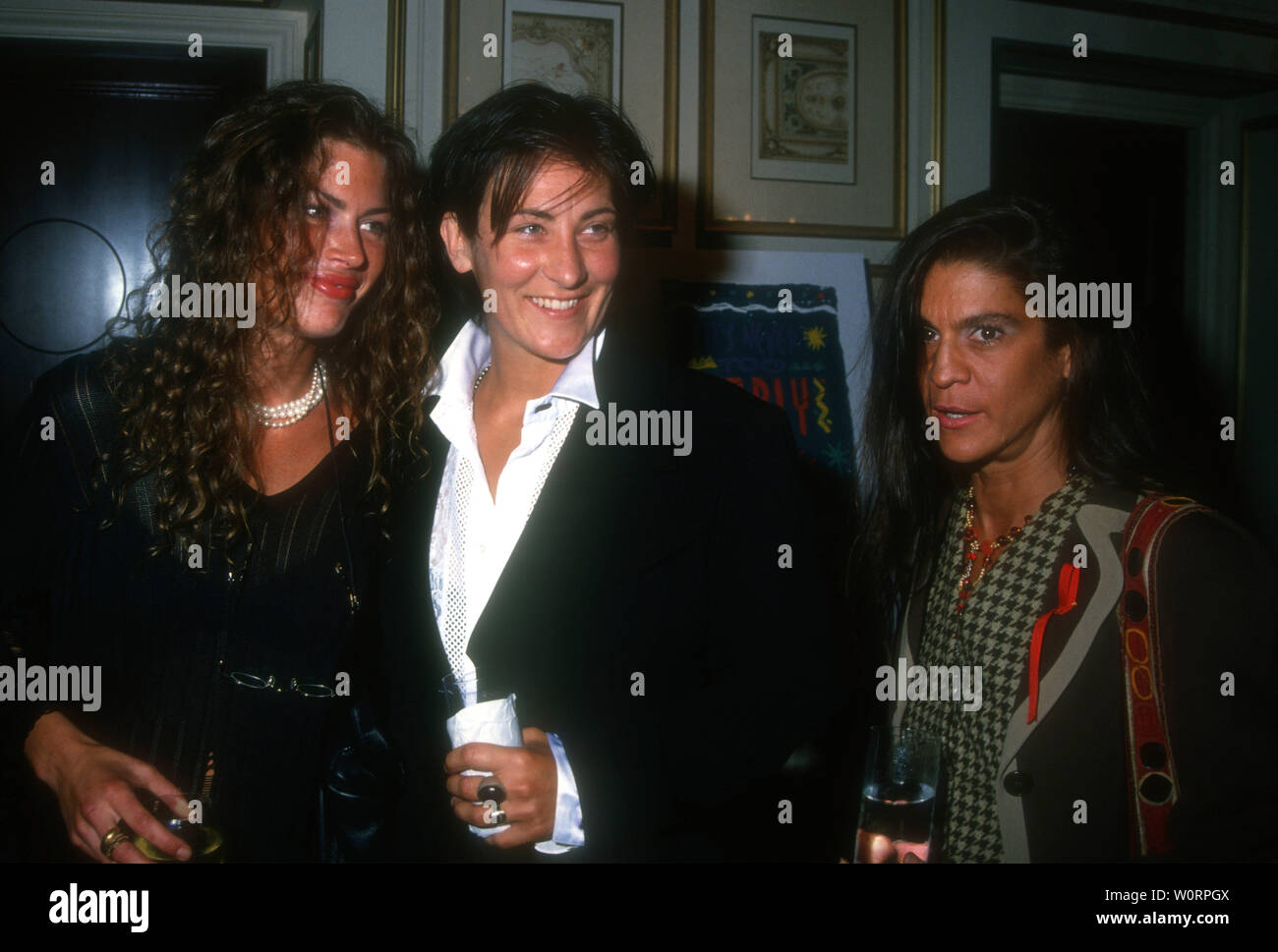 Los Angeles, Californie, USA 29 août 1994 (L-R) Modèle Carre Otis, singer/songwriter k.d. lang et Aileen Getty assister à la remise des prix du projet Informer le 29 août 1994 au Beverly Wilshire Hotel à Beverly Hills, Californie, USA. Photo de Barry King/Alamy Stock Photo Banque D'Images