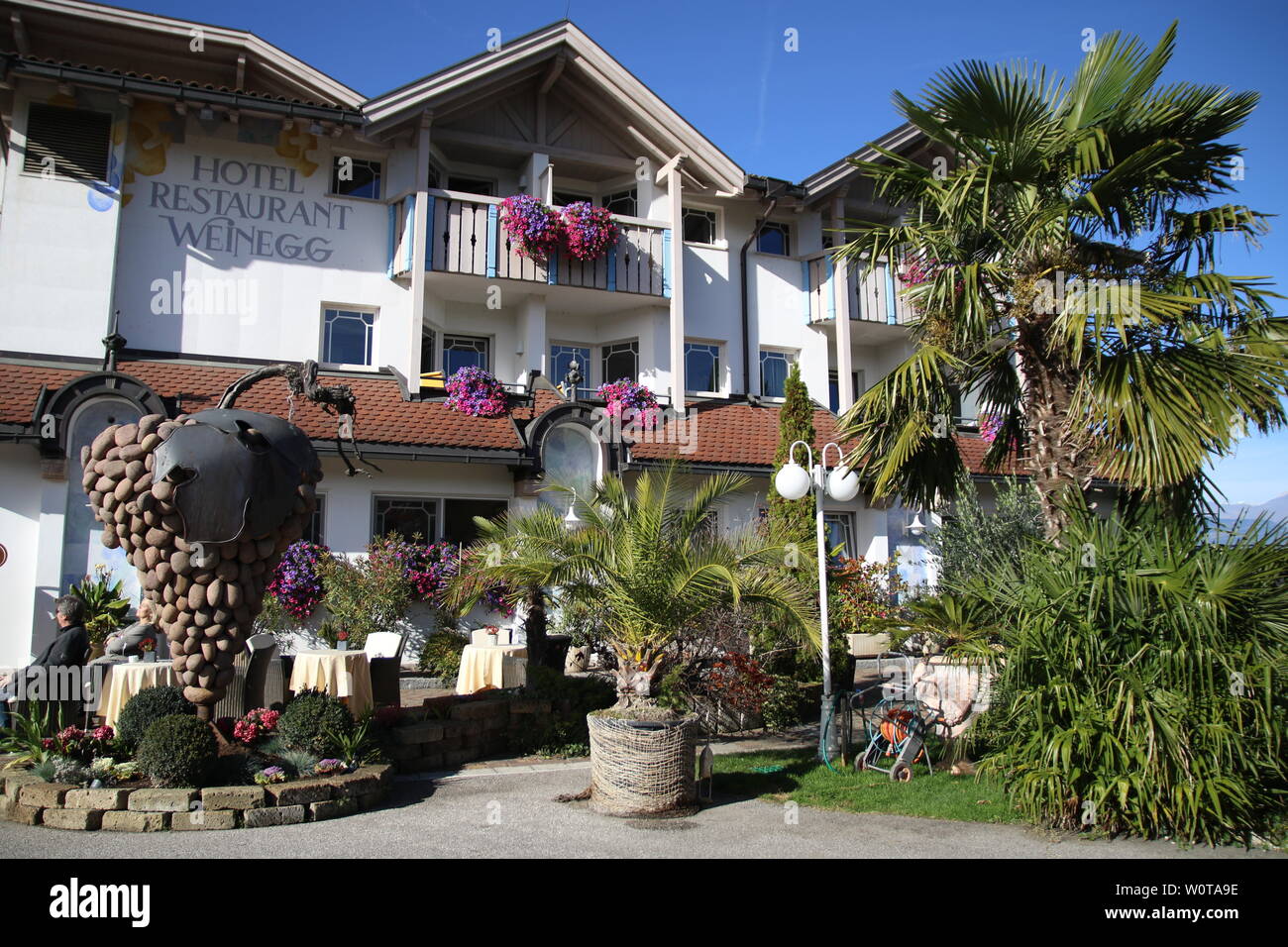 Wellness-Mannschaftshotel «Lindenhof-city' dans Eppan an der Südtiroler Weinstrasse für das DFB-WM-Trainingslager 2018 Suedtirol Banque D'Images