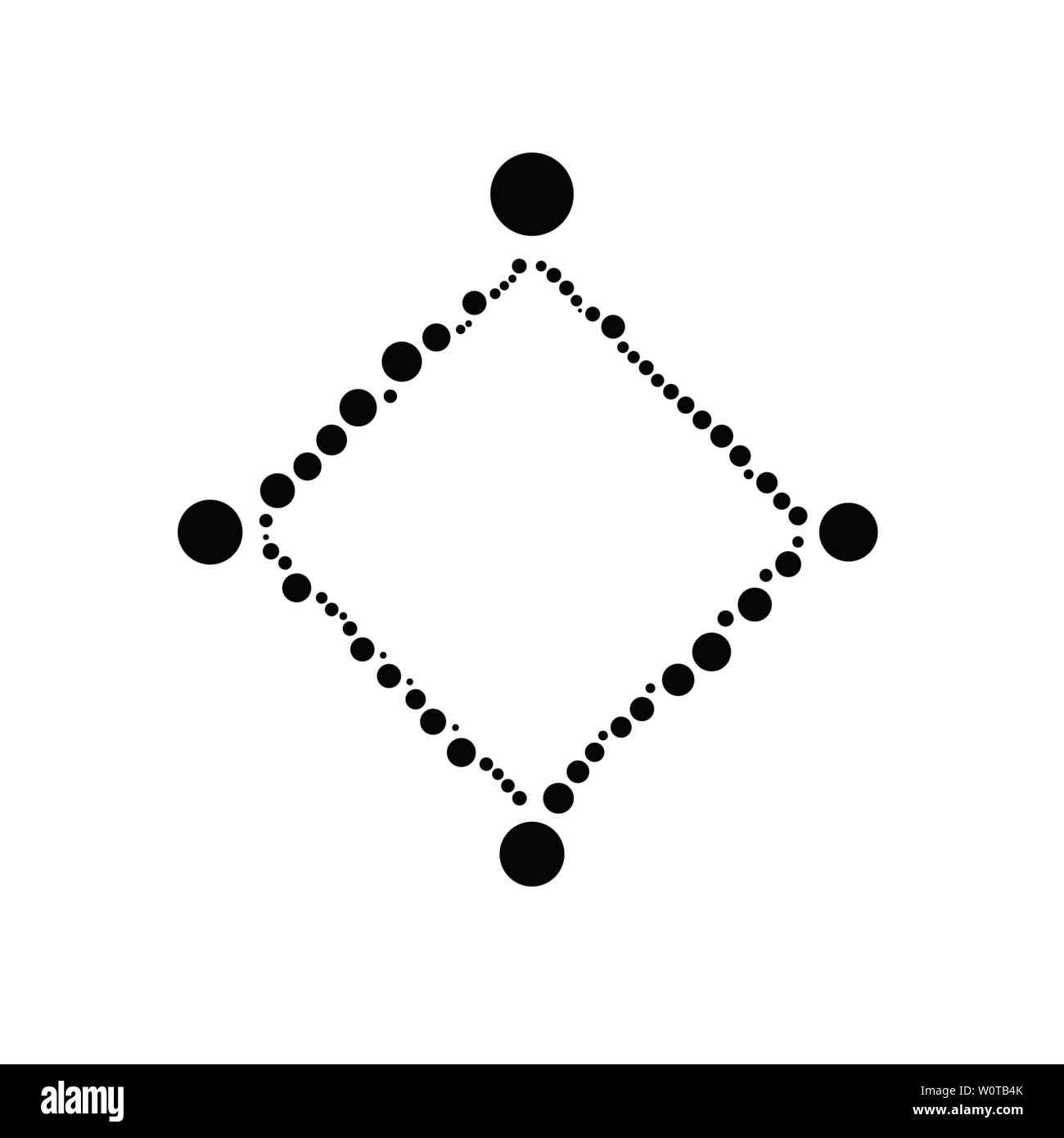 Cercle géométrique minimal modèle - frontière abstraite noir et blanc graphique de scénario à partir de points Illustration de Vecteur