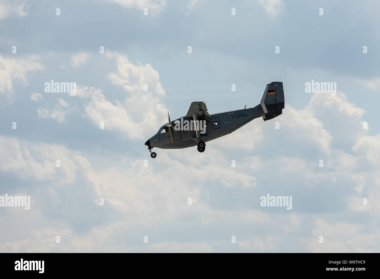 BERLIN - 27 avril 2018 transport : avion de patrouille et d'ADAC PZL-Mielec M-28 Skytruck. ILA Berlin Air Show Exhibition 2018 Banque D'Images