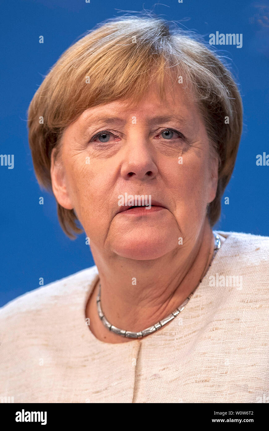 Angela Merkel - * 17.05.1954 : homme politique allemand de l'Union chrétienne-démocrate et Chancelier de la République fédérale d'Allemagne. Banque D'Images