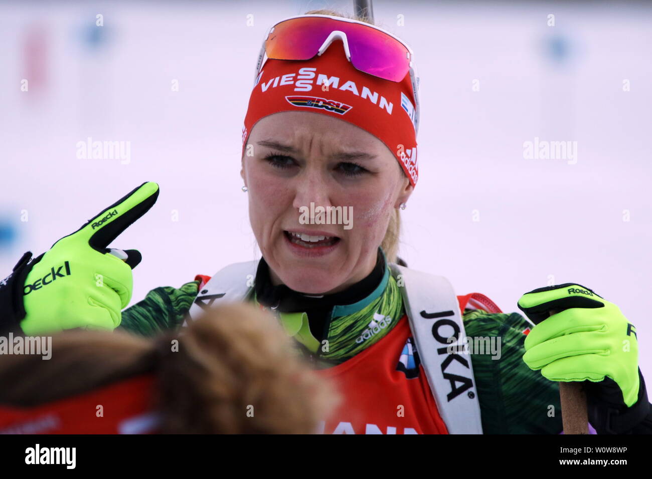 Denise Herrmann (WSC Erzgebirge Oberwiesenthal) Biathlon IBU Staffelrennen Haus der Frauen Weltcup à Ruhpolding 2019 Banque D'Images