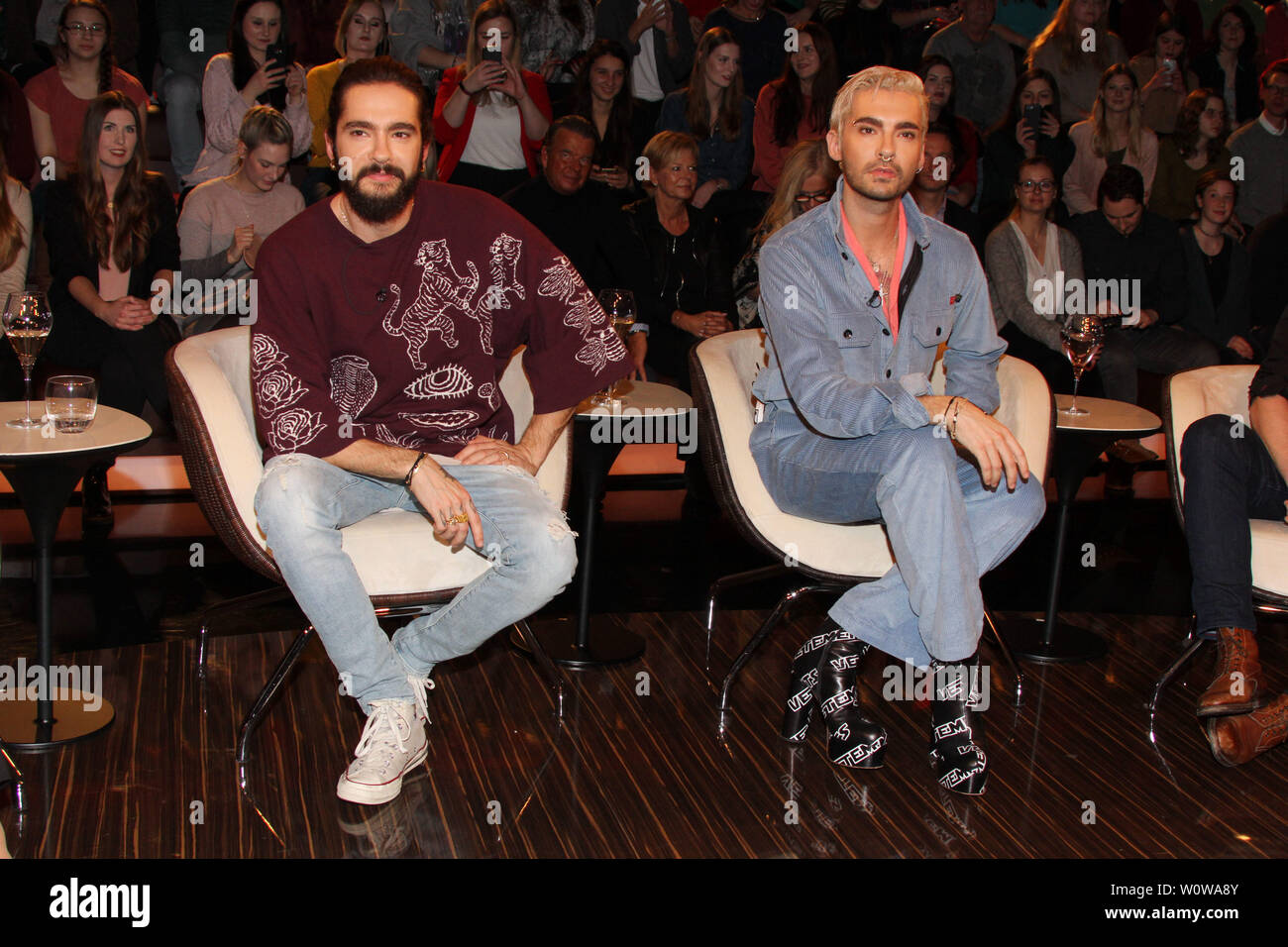 Bill und Tom Kaulitz (Musiker "Tokio Hotel"), Lanz, Sendung 2, 06.02.2019, Hambourg Banque D'Images