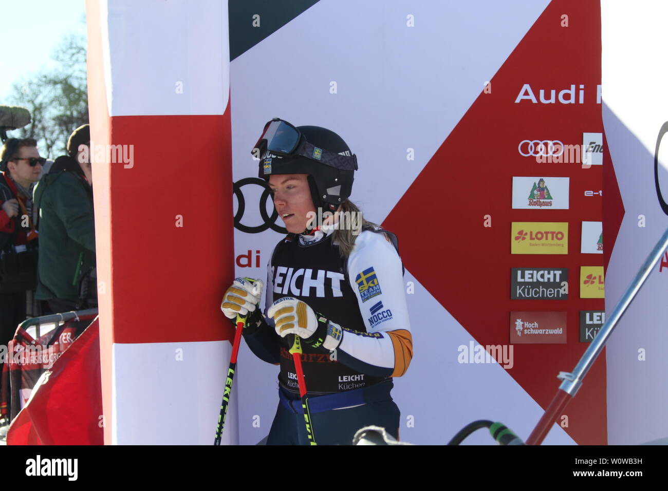 Lisa Andersson (Suède /USA) in der Qualifikation zum FIS Ski Cross Weltcup Feldberg Banque D'Images