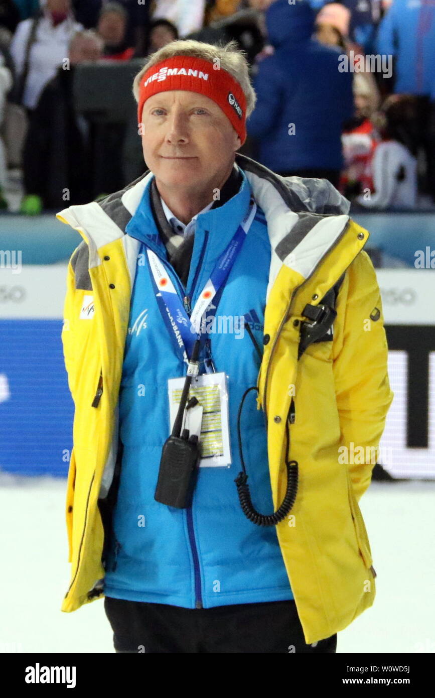 Walter Hofer (IF-Race-Direktor) beim Équipe mixte Skispringen, FIS Nordische Ski-WM 2019 à Seefeld Banque D'Images
