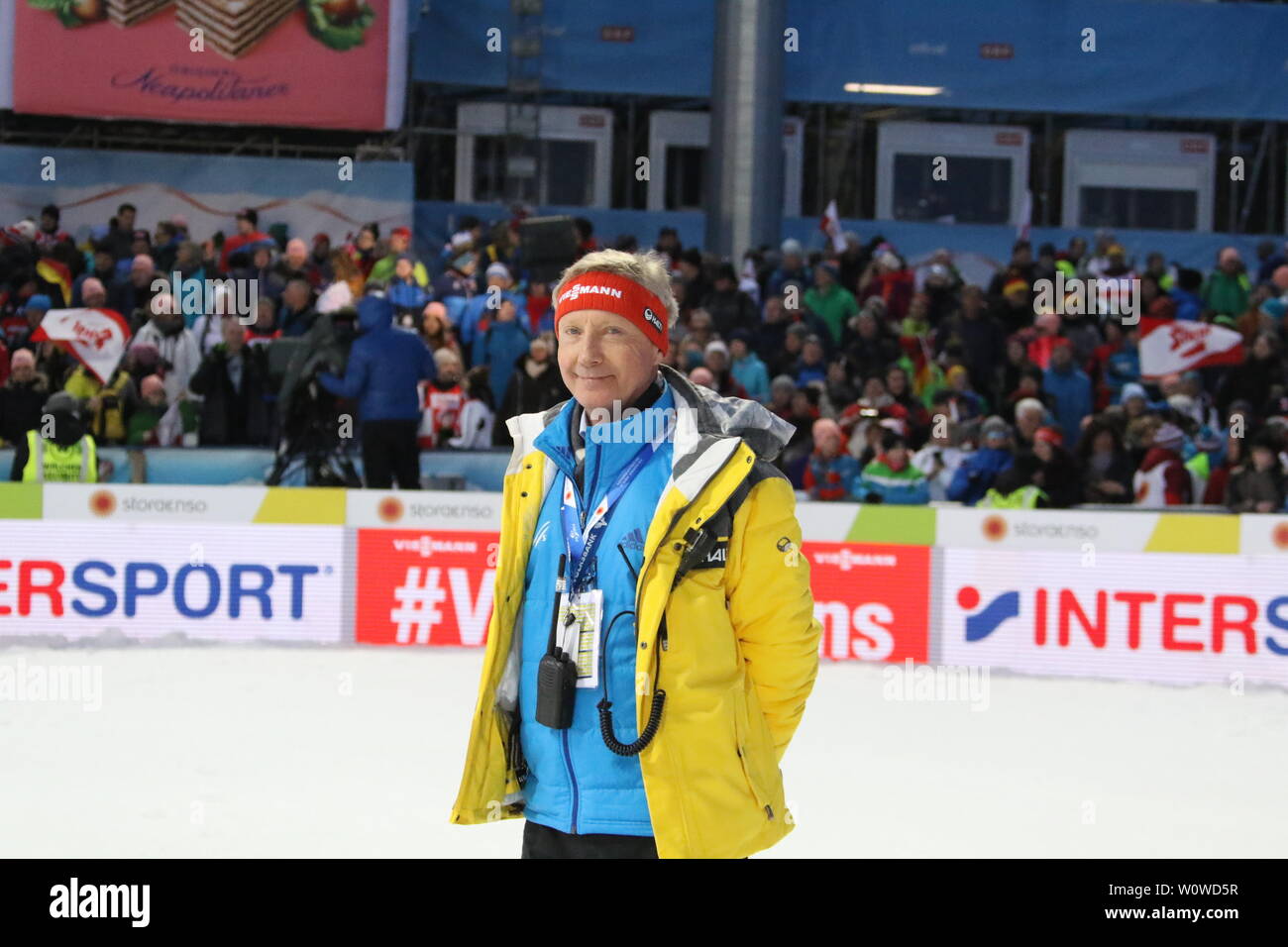 Walter Hofer (IF-Race-Direktor) beim Équipe mixte Skispringen, FIS Nordische Ski-WM 2019 à Seefeld Banque D'Images