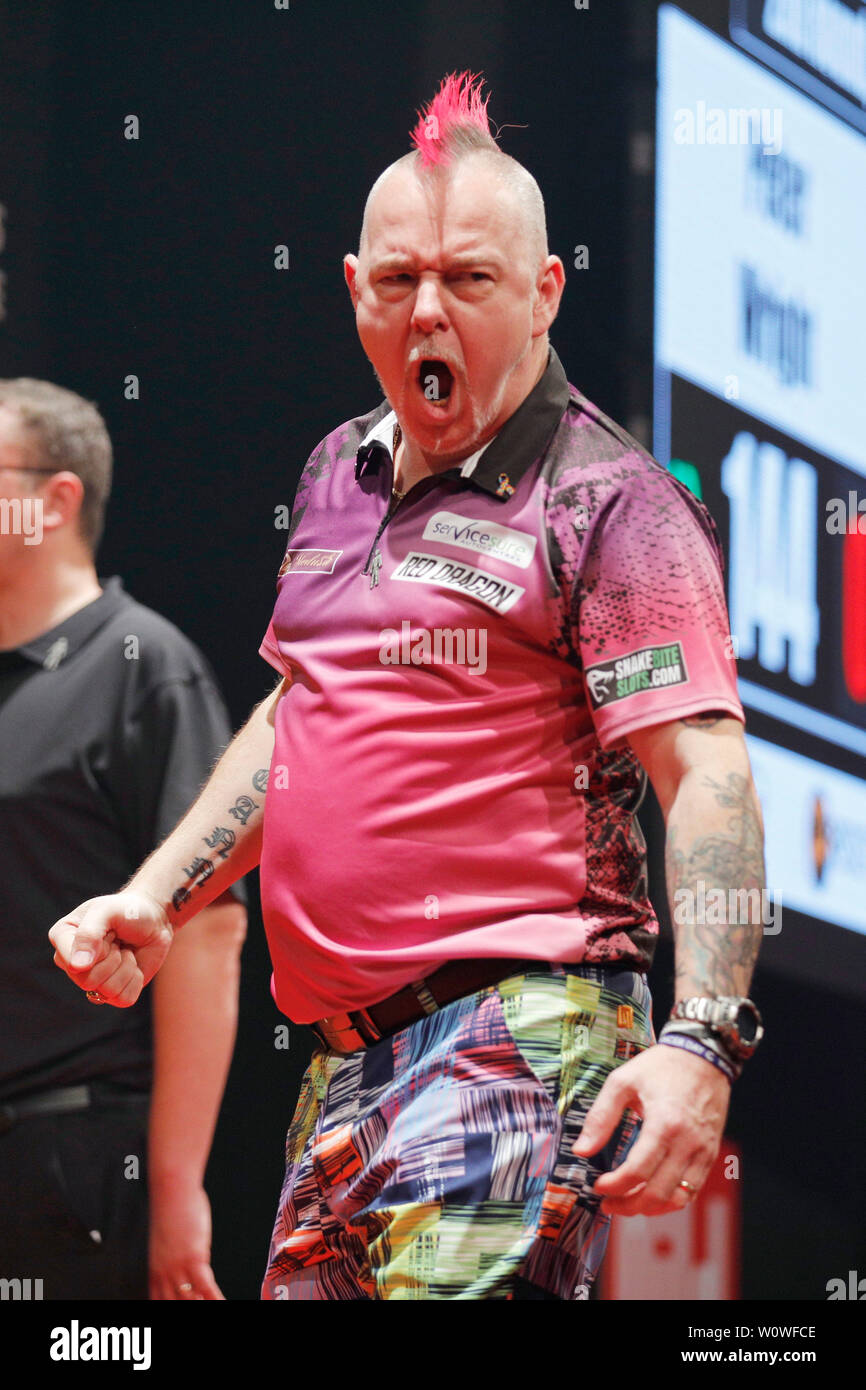 Peter Wright, l'Open de fléchettes PDC, Ostermann-Arena, Leverkusen, 23.03.2019 Banque D'Images