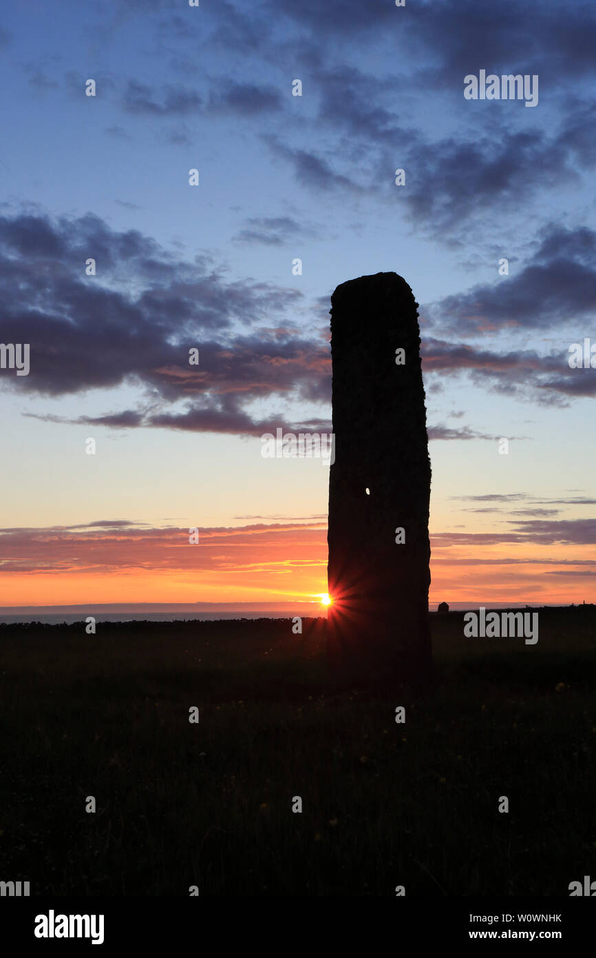 Stan Stane sur North Ronaldsay Orkney Ecosse Banque D'Images