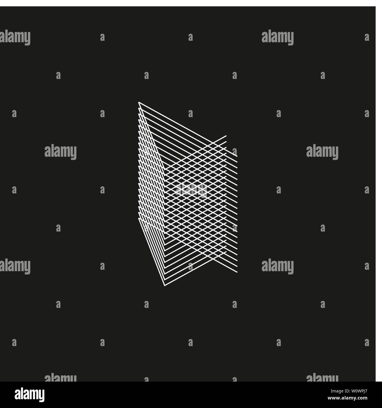 Police géométrique isométrique. Style mélange la ligne numéro 4. Typographie design. Illustration de Vecteur