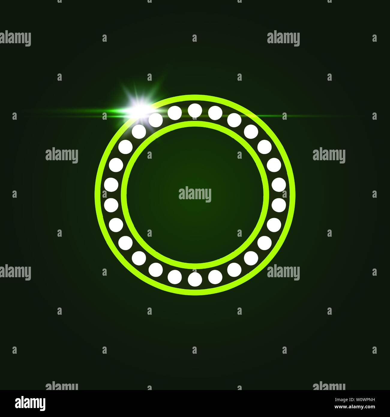 Casino and resort de luxe Lettre O. lettre avec des gemmes. Effet lumineux, mettez en surbrillance sur lettre frontière. L'élément de décoration de divertissement. Logo Vector et Illustration de Vecteur