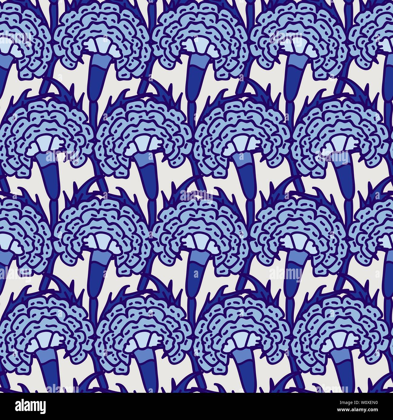 Imprimé sur bois la teinture à l'indigo sur tous les ethniques transparente motif floral. Motif oriental traditionnel de l'Inde, fleurs du Rajasthan, avec blue Illustration de Vecteur