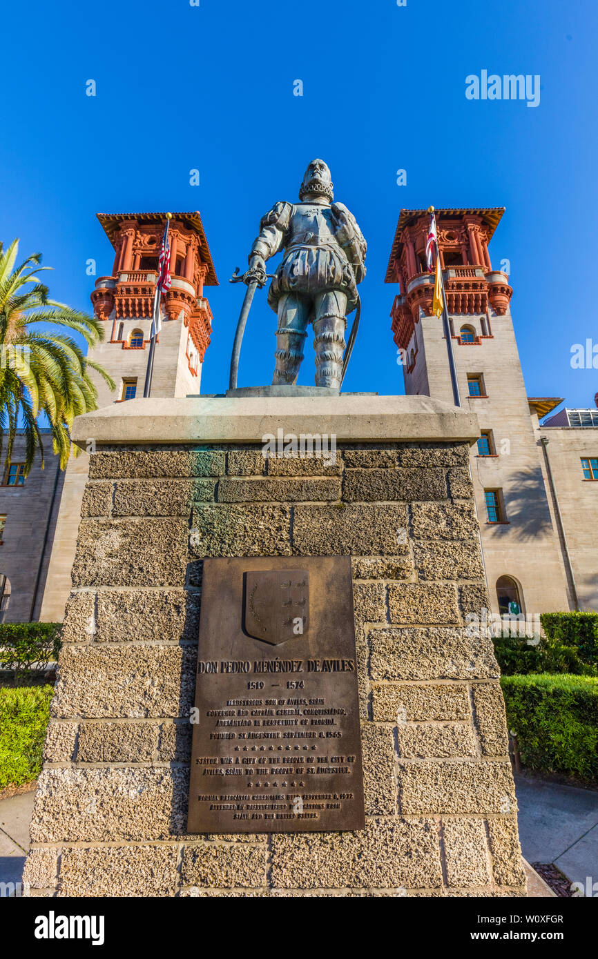 L'Hôtel Alcazar construit par Henry Flagler et ouvert en 1888 est actuellement le Musée Lightner à St Augustine en Floride Banque D'Images