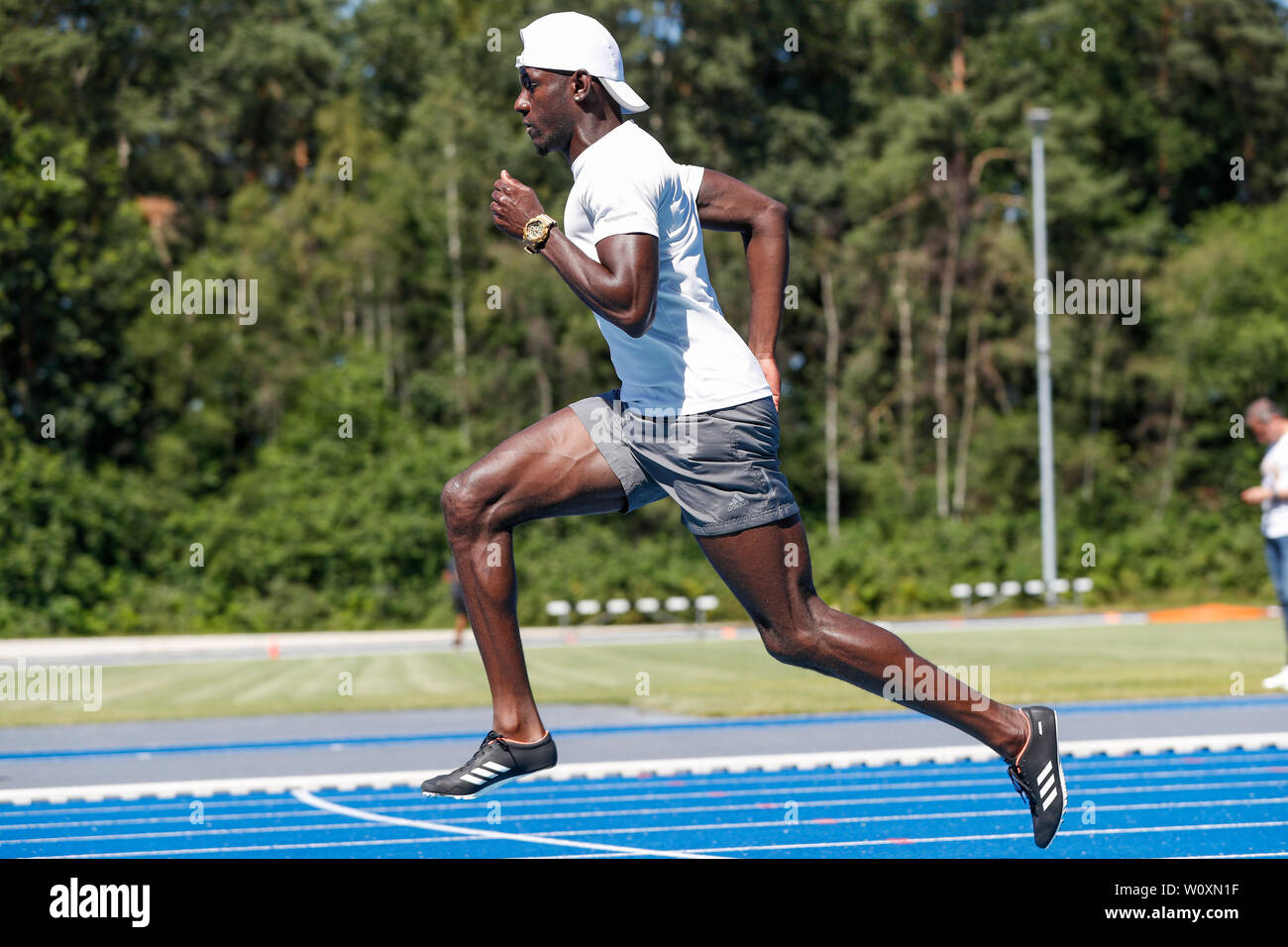 Arnhem, Pays-Bas. 27 Juin, 2019. ARNHEM, 27-06-2019, centre de formation, Taymir Papendal Burnett pendant les 4 x 100 m relais formation de l'équipe néerlandaise : Crédit Photos Pro/Alamy Live News Banque D'Images