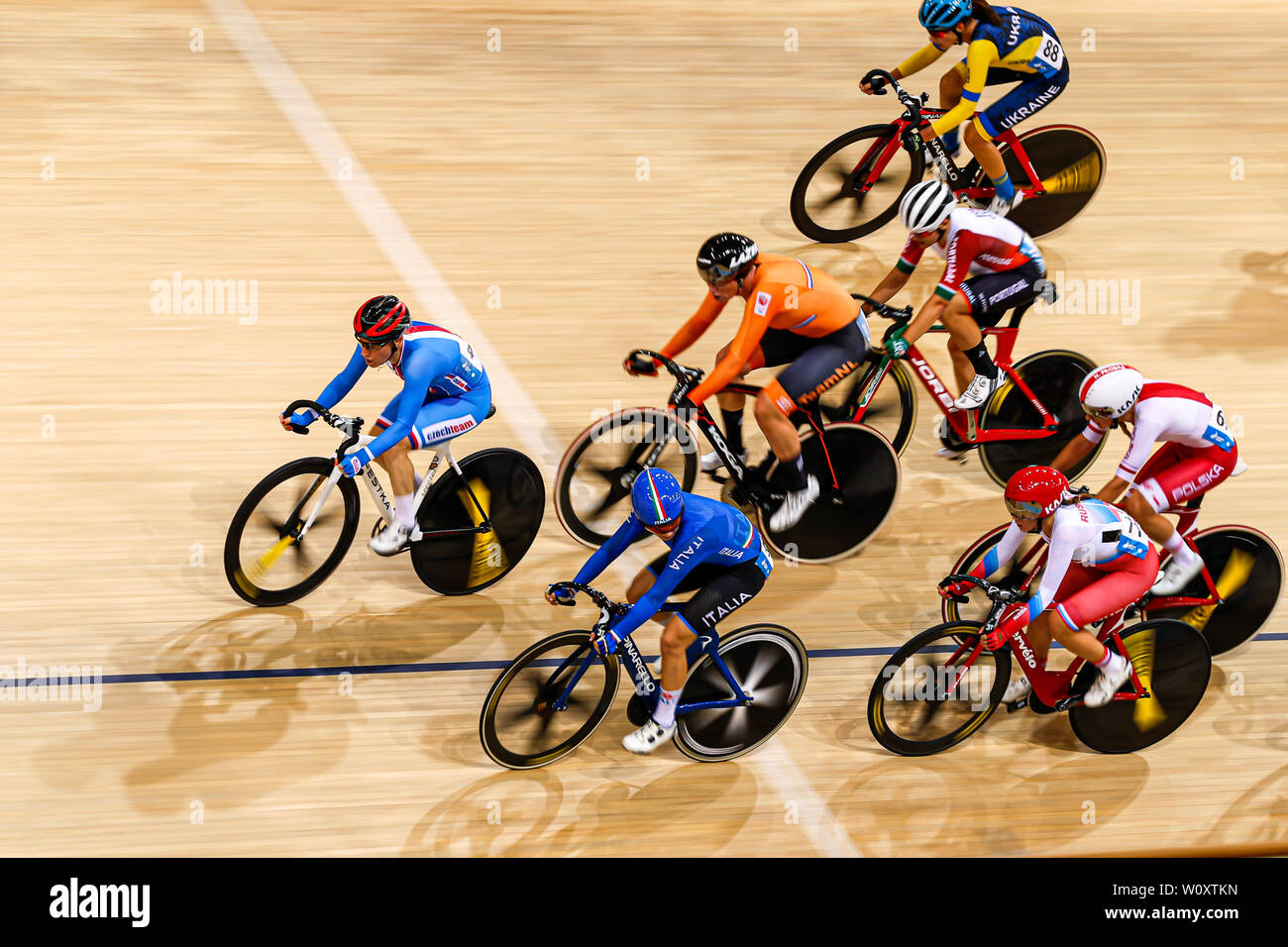 27 juin 2019, Minsk Belarus European Games 2019 - Cyclisme : piste Course aux points Femmes Kirsten Wild de Pays-Bas Banque D'Images