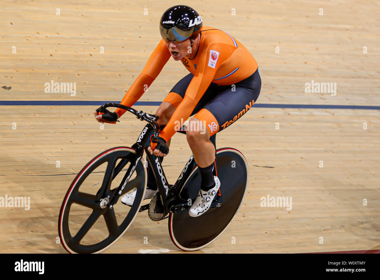 27 juin 2019, Minsk Belarus European Games 2019 - Cyclisme : piste Course aux points Femmes Kirsten Wild de Pays-Bas Banque D'Images