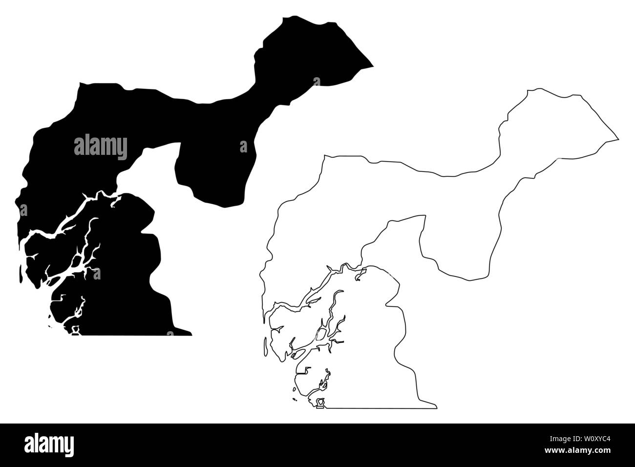Région de Fatick (régions du Sénégal, République du Sénégal) map vector illustration gribouillage, croquis Fatick site Illustration de Vecteur