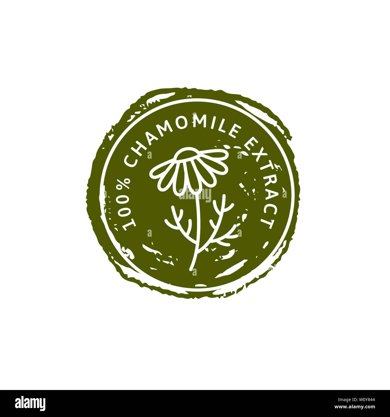 Fleur de Camomille bio à base de plantes et de l'icône d'un insigne de tendance style linéaire - logo Vector stamp de Camomille médical peut être utilisé pour l'emballage modèle plateau , C Illustration de Vecteur