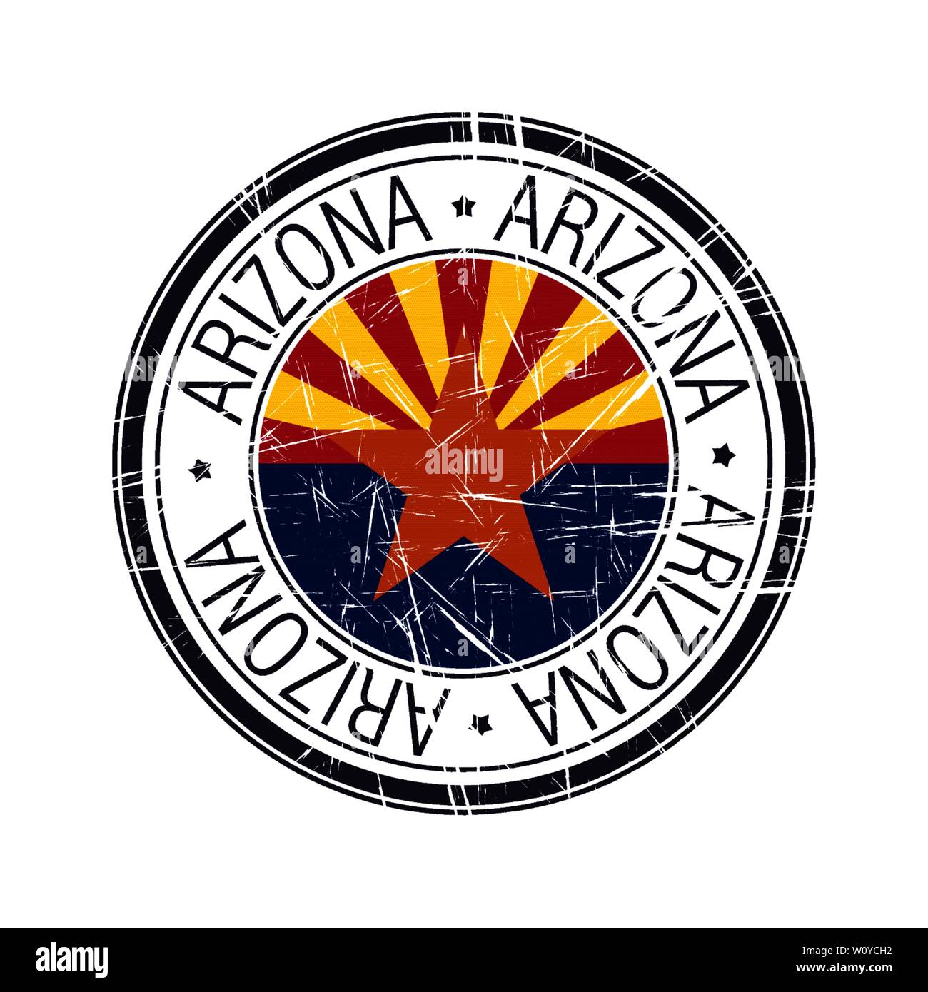 Excellent état de l'Arizona en caoutchouc postal stamp, objet vectoriel sur fond blanc Illustration de Vecteur