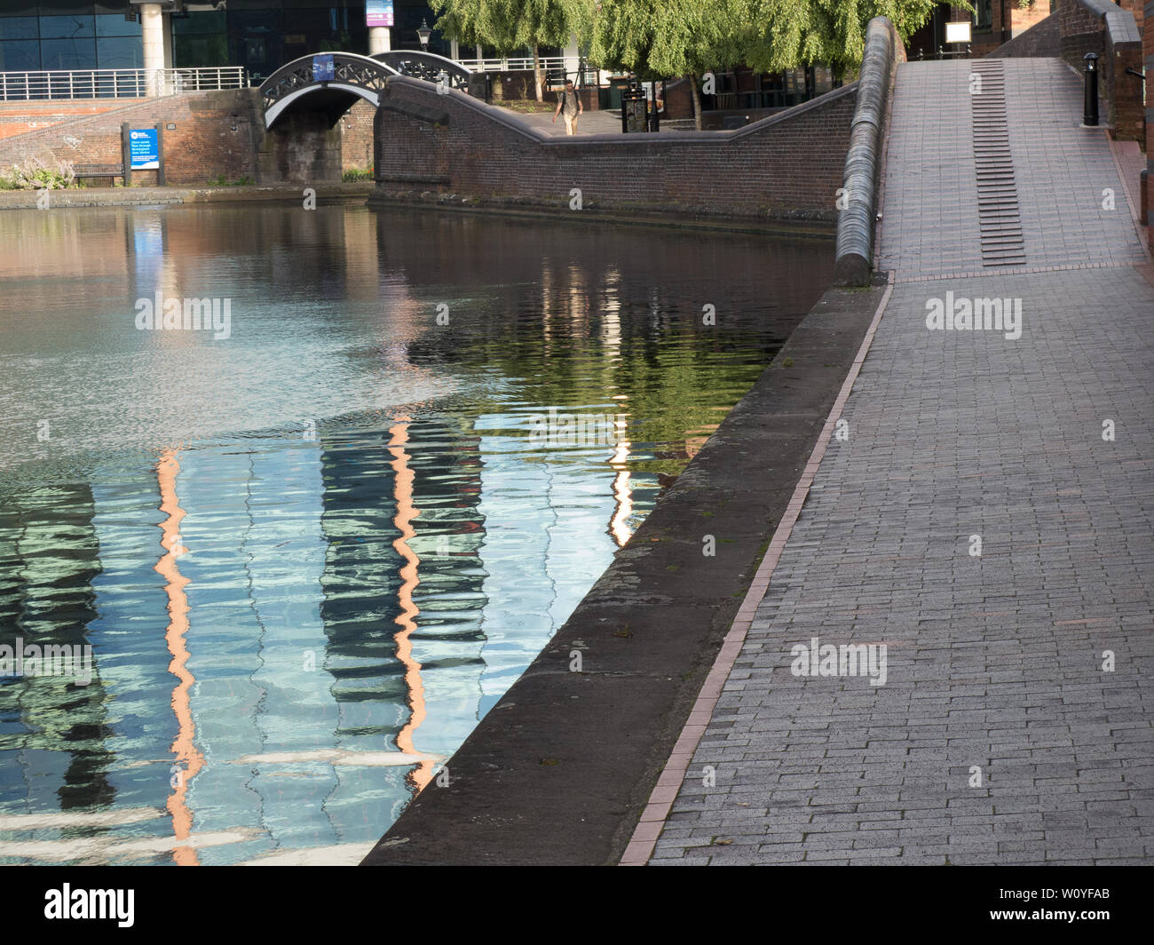 Canal de Worcester, Birmingham Broad st area Banque D'Images