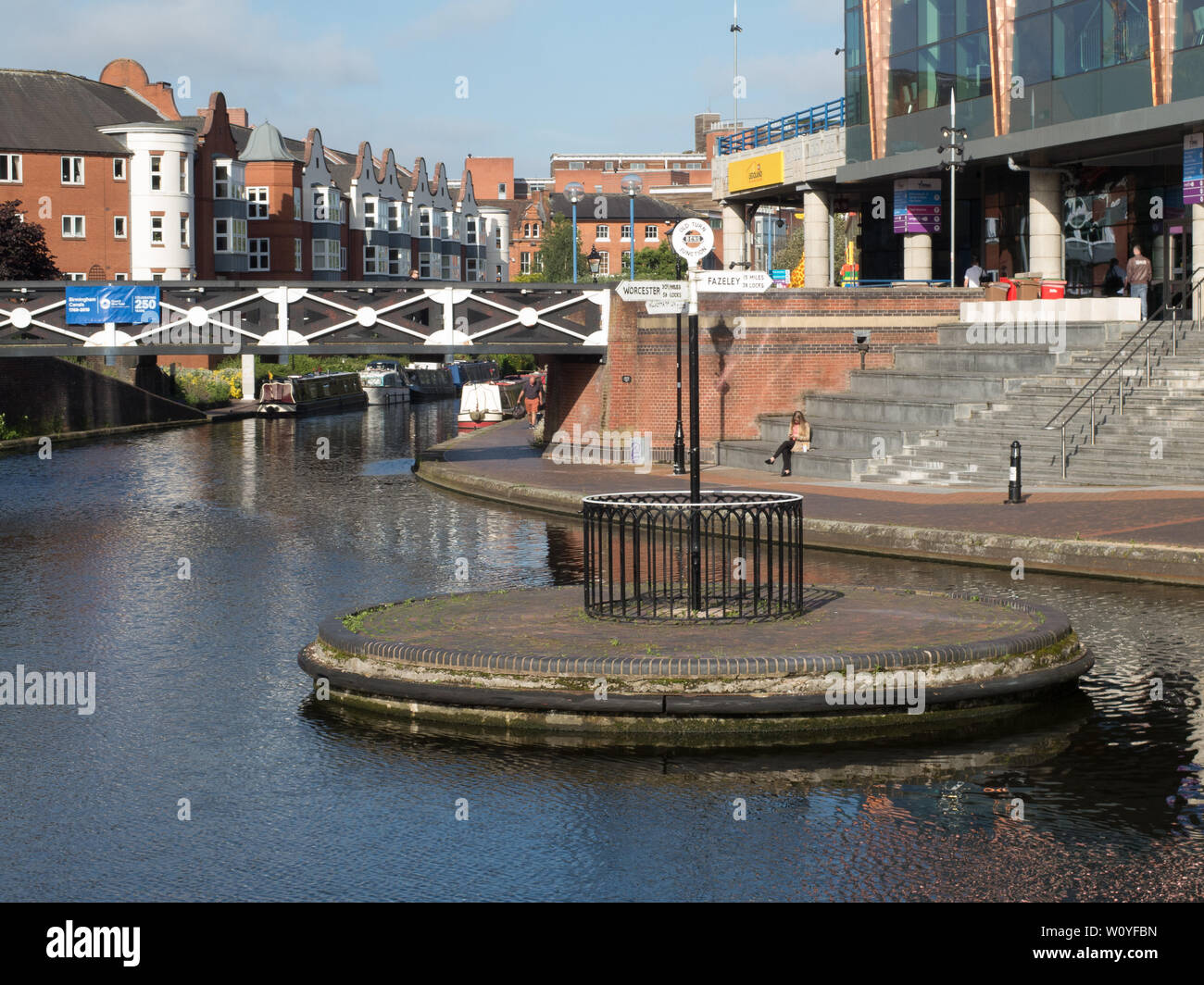 Canal de Worcester, Birmingham Broad st area Banque D'Images