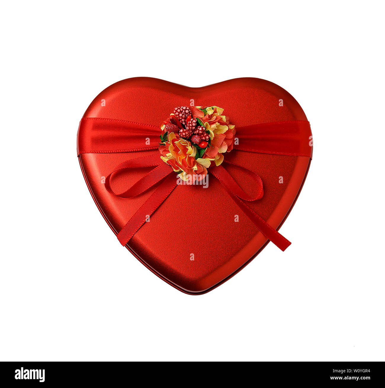 Boîte-cadeau en forme de coeur Banque D'Images