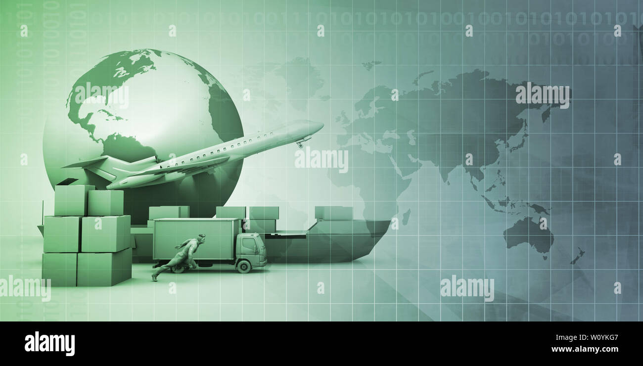 L'industrie de la gestion de la chaîne d'Abstract Background Concept Banque D'Images