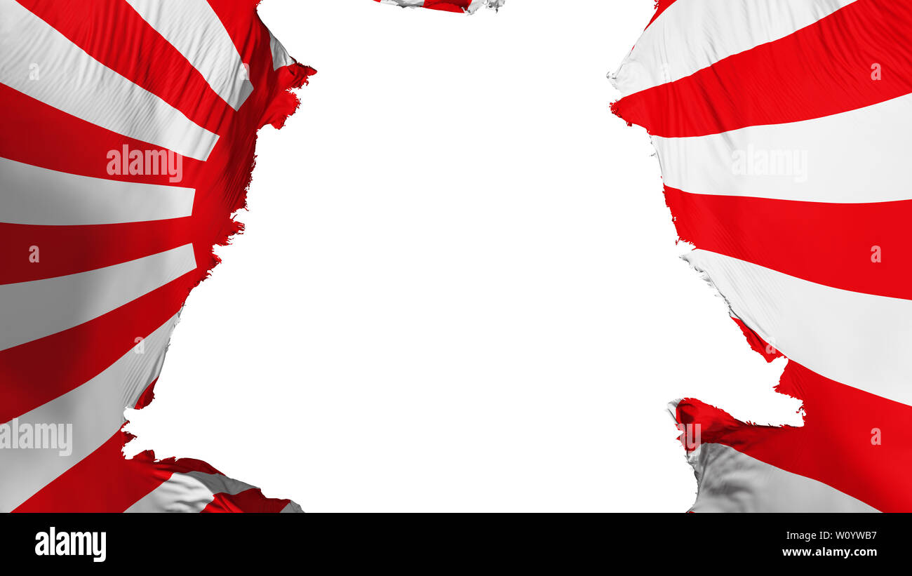 Xxx un drapeau déchiré, fond blanc, 3D Rendering Banque D'Images
