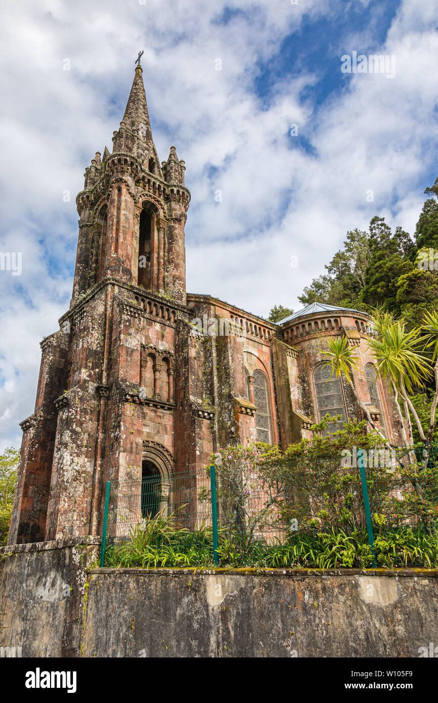 La chapelle de Nossa Senhora das Ermida Vitorias au Lac de Furnas, Sao Miguel Island, archipel des Açores, Portugal Banque D'Images