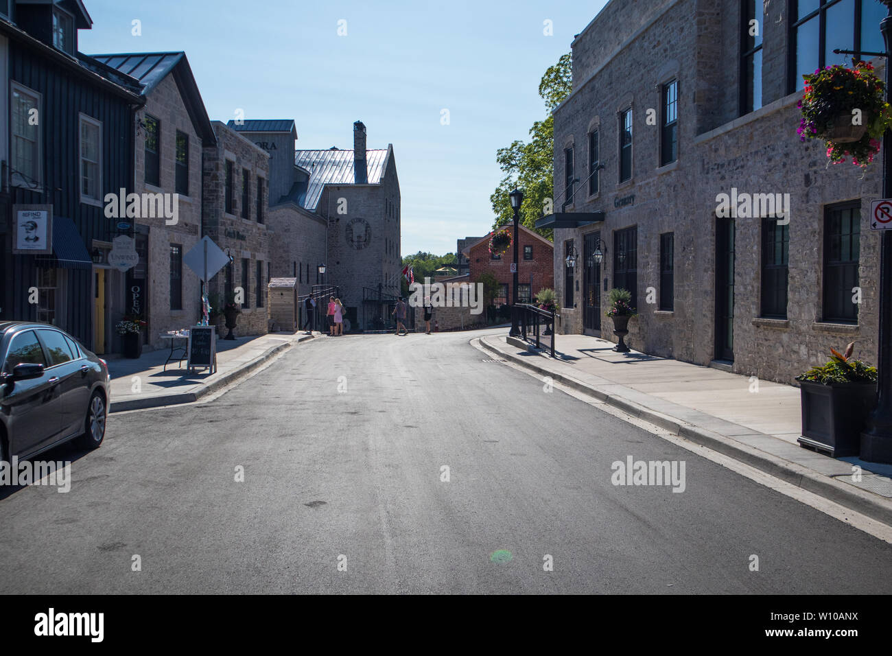 Le centre-ville pittoresque de la rue d'Elora. Banque D'Images