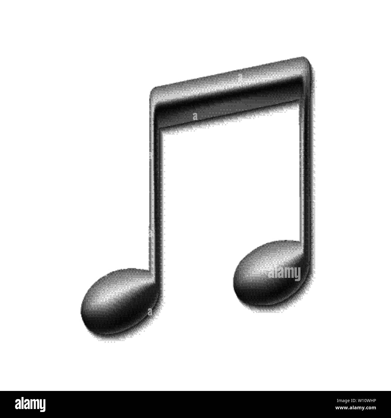 Argent métallique réaliste symbole de note isolée . Modèle pour votre conception Illustration de Vecteur