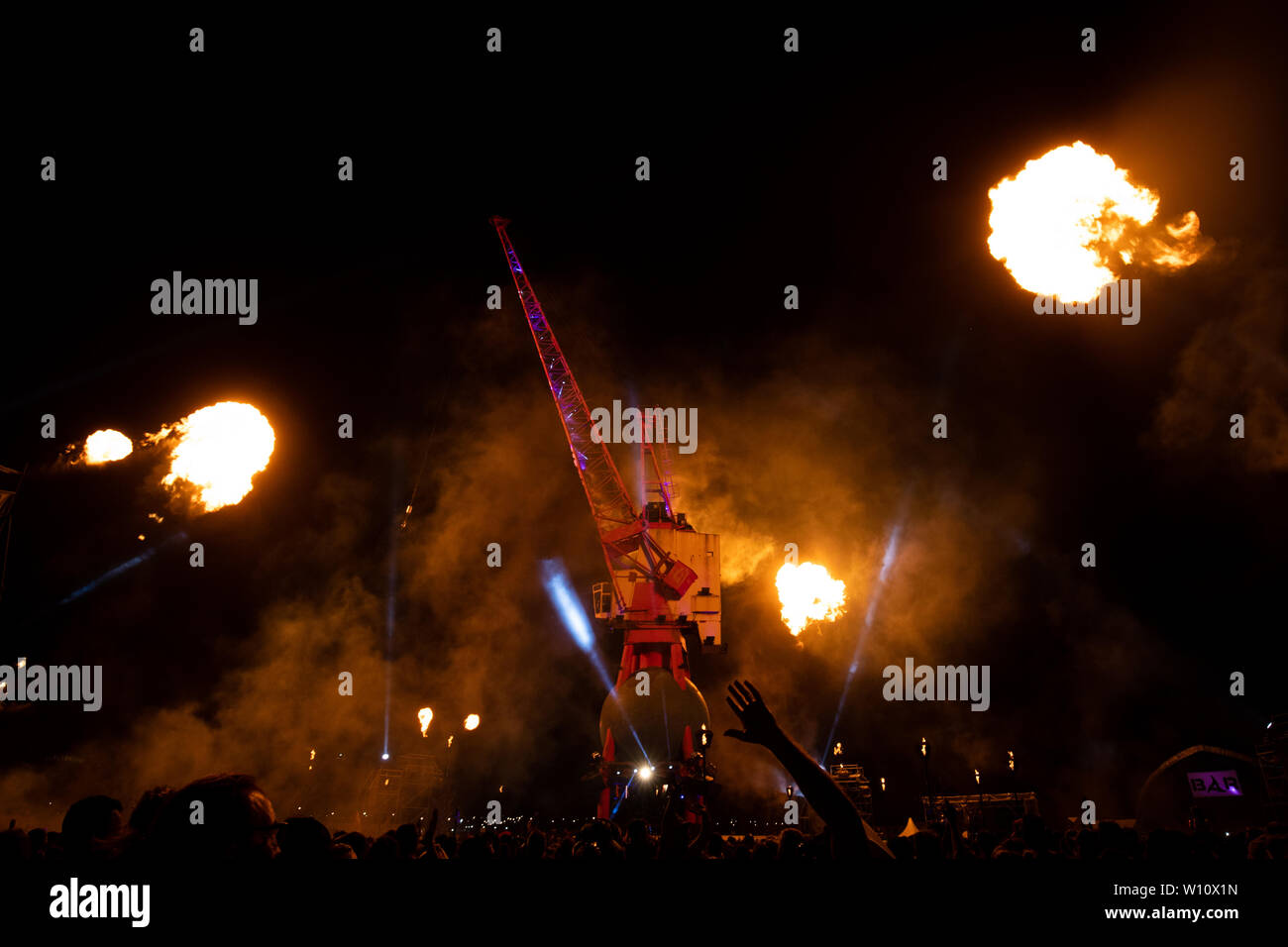 La nouvelle conception de l'étape d'Arcadia, la Pangée, au Glastonbury Festival 2019 à la ferme digne dans Pilton, Somerset. Banque D'Images