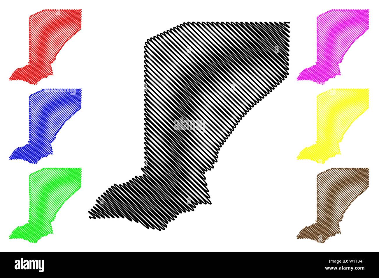 Région de Diffa (régions du Niger, République du Niger) map vector illustration, scribble sketch carte Diffa Illustration de Vecteur
