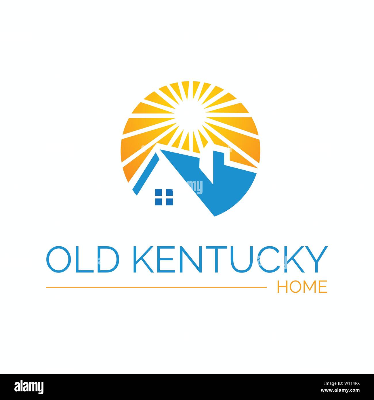 Logo avec soleil et chambre. Logo vectoriel, d'un insigne scout. Illustration de Vecteur