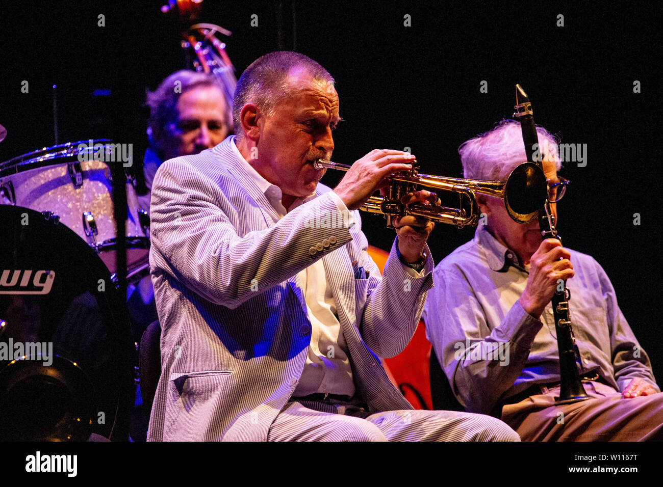Milan Italie 29 juin 2019 vivre à Woody Allen et le New Orleans Jazz Eddy Davis groupe jouant au Teatro degli Arcimboldi Milan © Roberto Finizio / UNE Banque D'Images