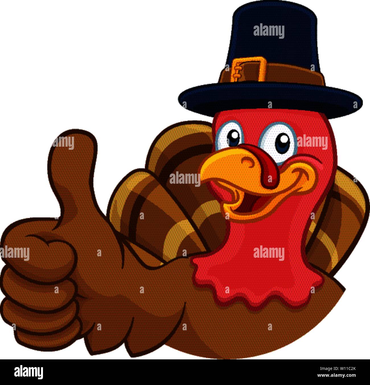 Thanksgiving Turquie Pilgrim Hat Personnage Illustration de Vecteur