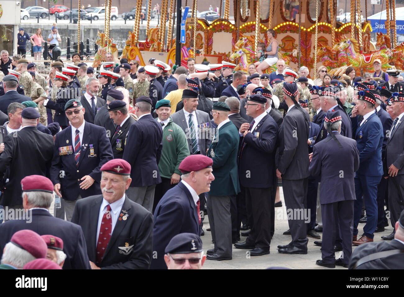 Liverpool, UK, 29 juin 2019. Les anciens combattants et les membres des Forces armées britanniques en 2019 Commémoration de la Journée des Forces armées. Credit : Ken Biggs/Alamy Live News. Banque D'Images