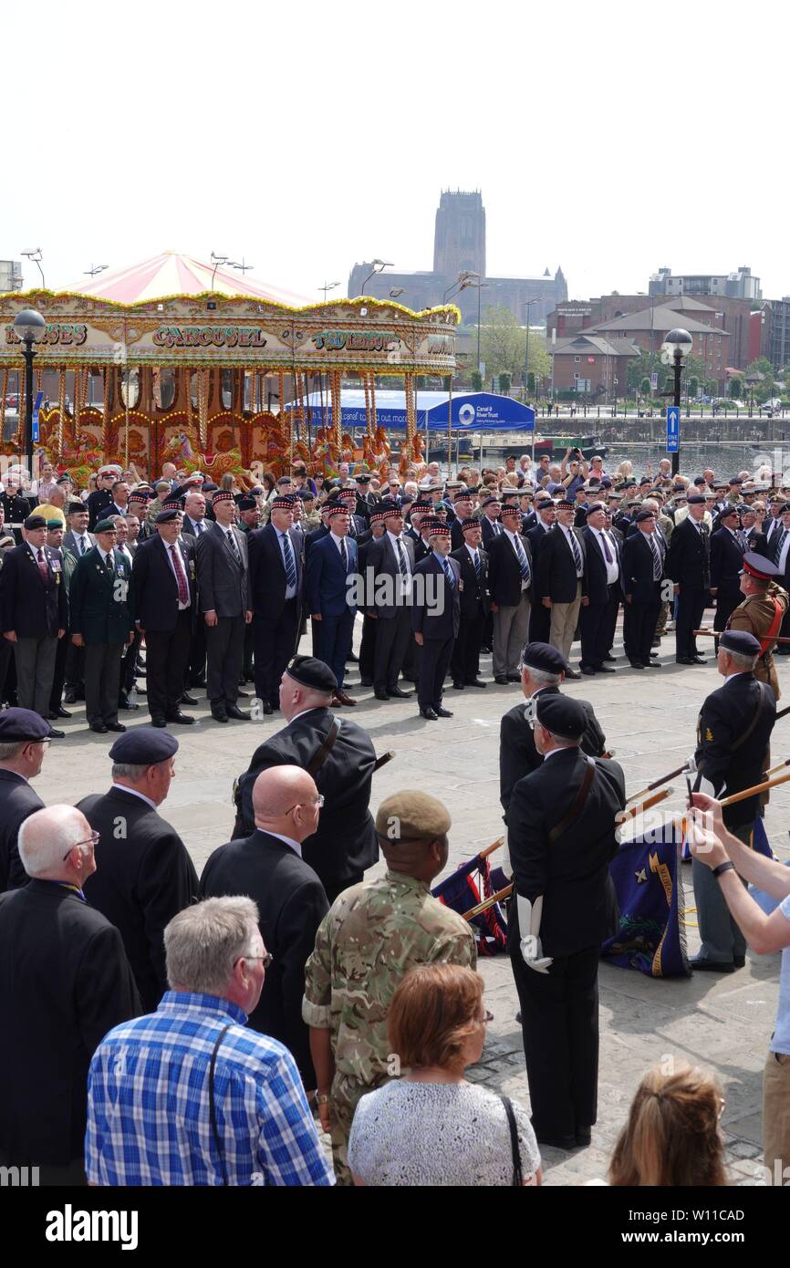 Liverpool, UK, 29 juin 2019. Les anciens combattants et les membres des Forces armées britanniques en 2019 Commémoration de la Journée des Forces armées. Credit : Ken Biggs/Alamy Live News. Banque D'Images