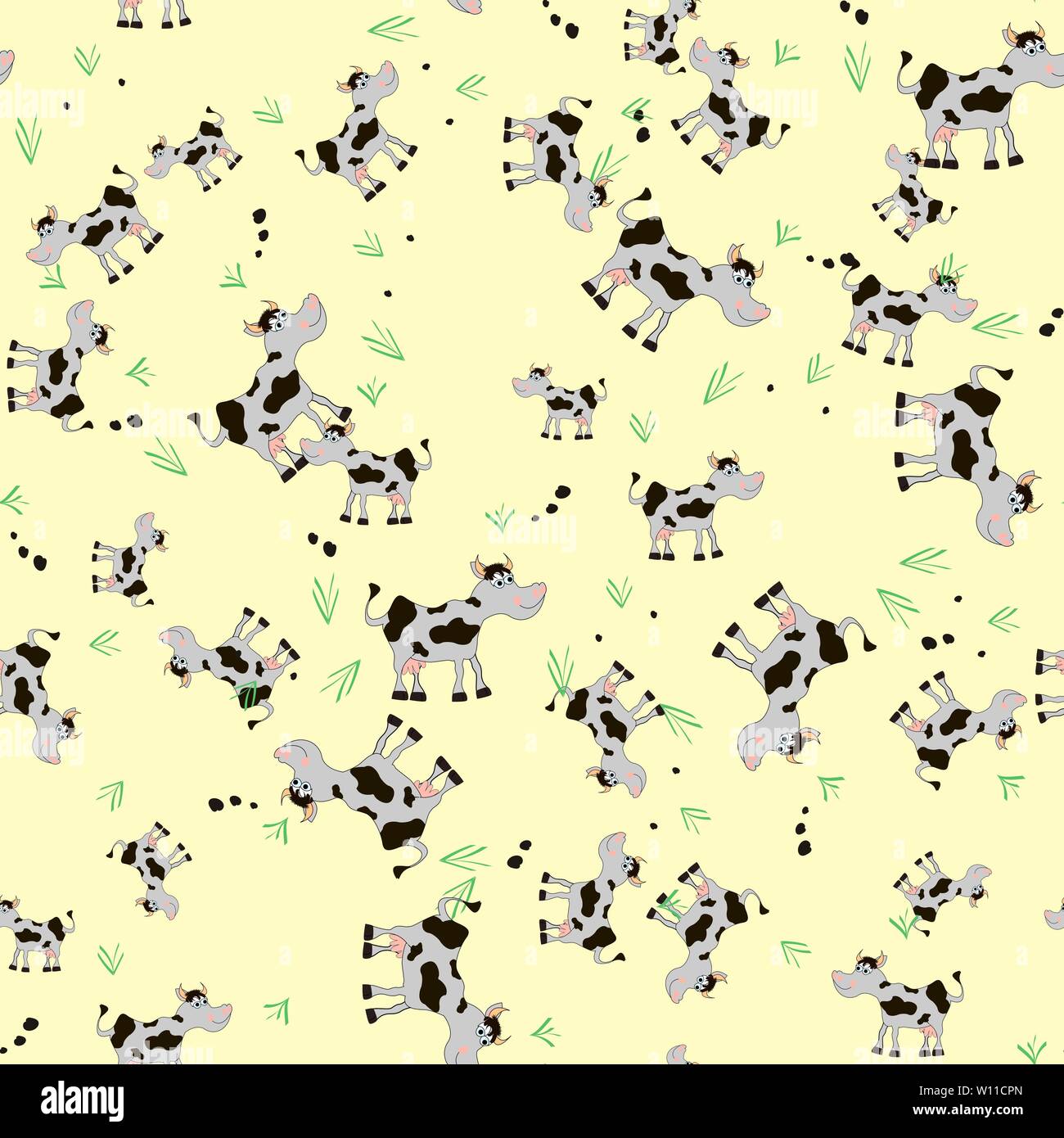 Sourire mignon,motif transparent vaches cartoon illustration eps10 Illustration de Vecteur