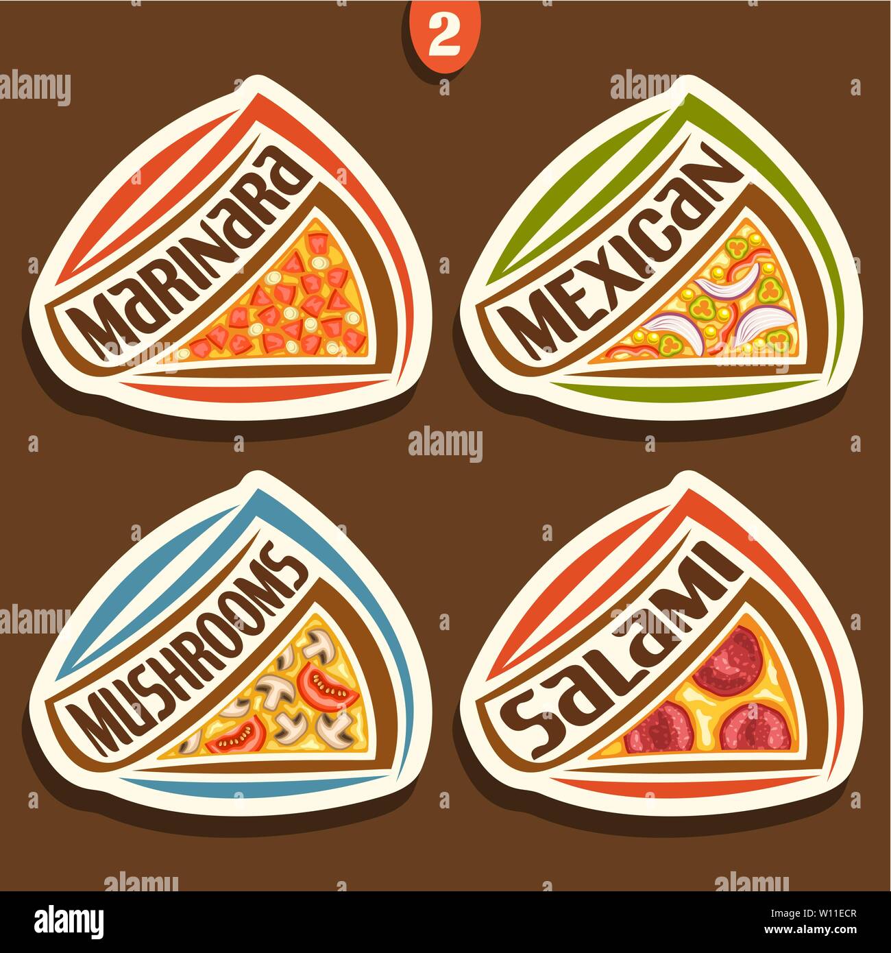 Signes vecteur pour pizza Illustration de Vecteur