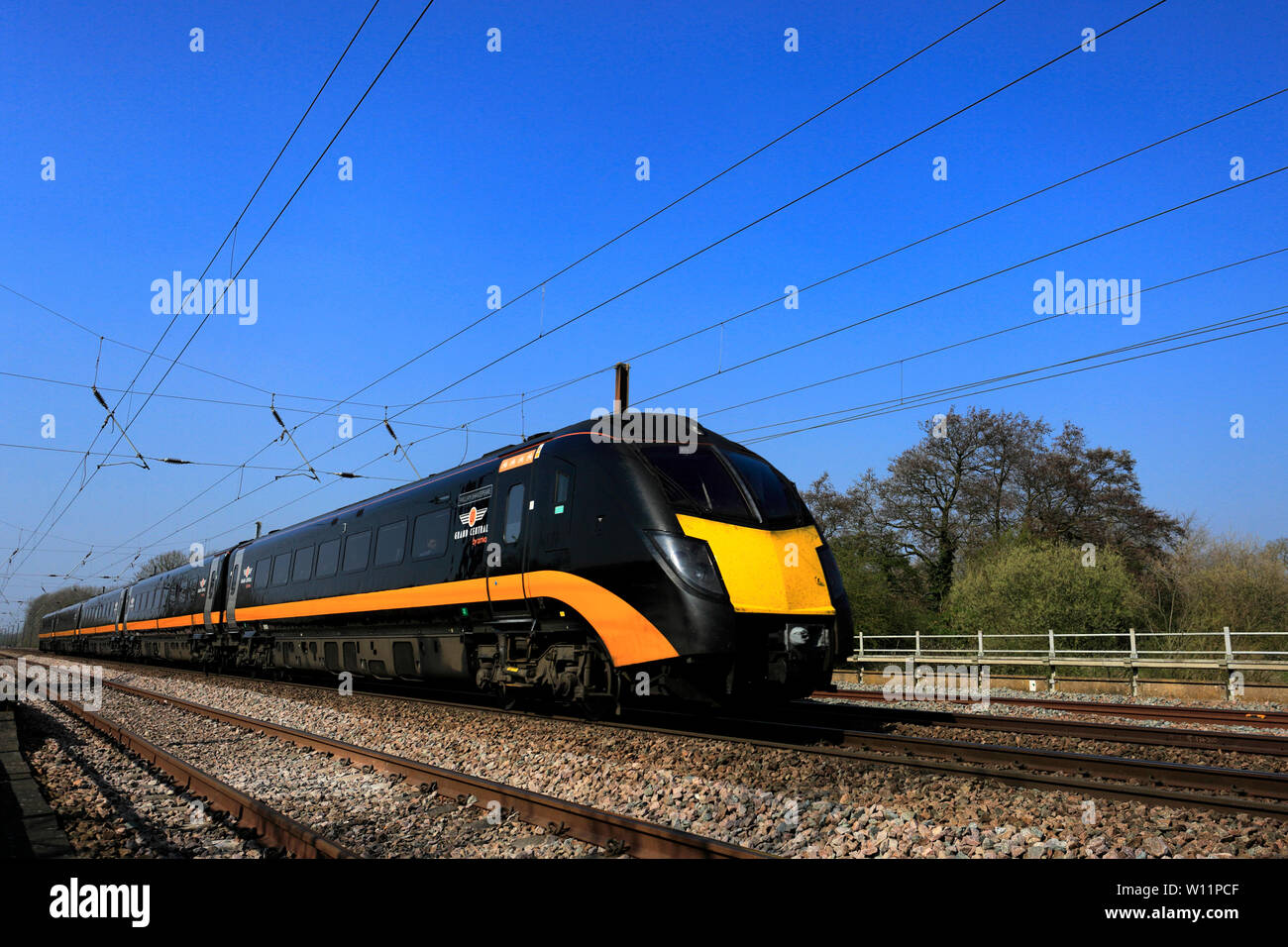 180 classe Zephyr, Grand Central Trains, East Coast Main Line Railway, Peterborough (Cambridgeshire, Angleterre, RU Banque D'Images
