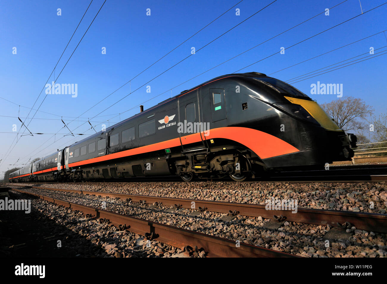 180 classe Zephyr, Grand Central Trains, East Coast Main Line Railway, Peterborough (Cambridgeshire, Angleterre, RU Banque D'Images