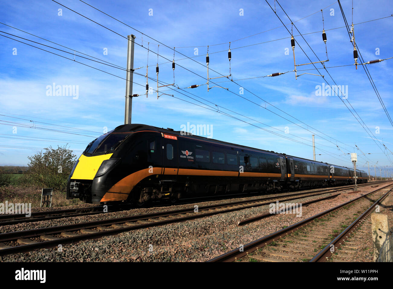 180 classe Zephyr, Grand Central Trains, East Coast Main Line Railway, Peterborough (Cambridgeshire, Angleterre, RU Banque D'Images
