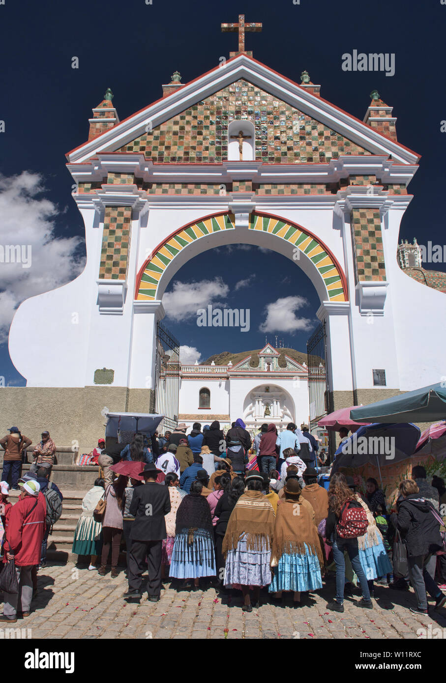 Entrée de la Basílica de Nuestra Señora de Copacabana, Bolivie l'église Banque D'Images