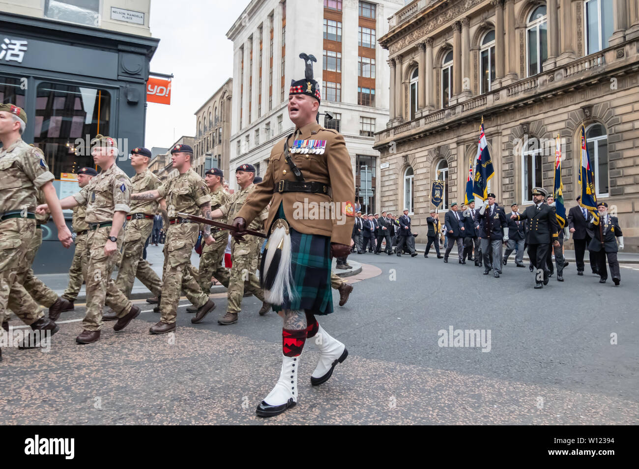 Glasgow, Ecosse, Royaume-Uni. 29 Juin, 2019. Une parade dans les rues de Glasgow à partir de la rue Holland à George Square, dans la célébration de la Journée nationale des Forces armées. Credit : Skully/Alamy Live News Banque D'Images