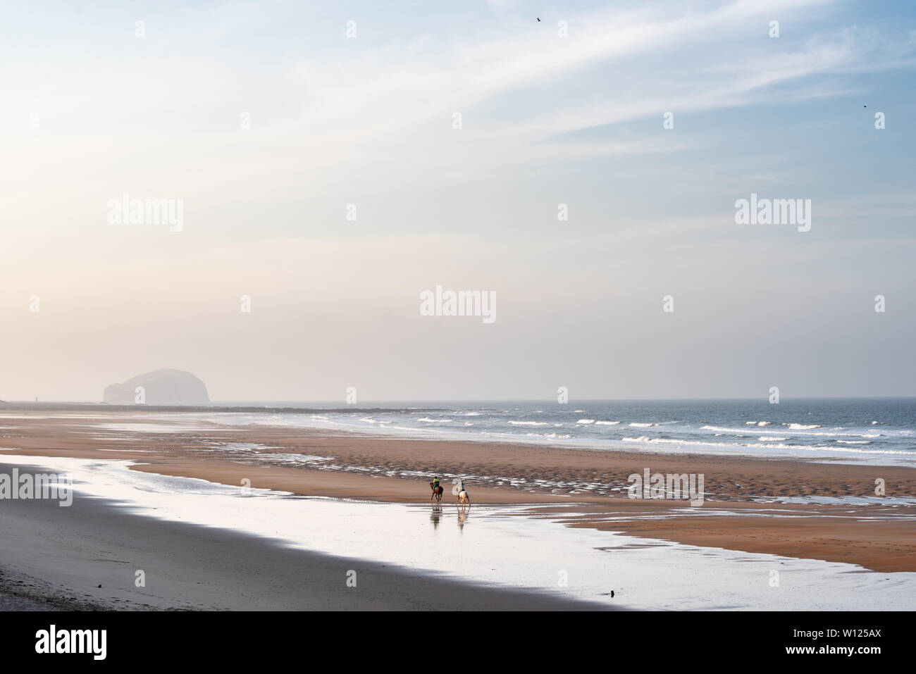 Lumière du soir, Ravensheugh Sands, John Muir Country Park, Tyninghame, East Lothian, Scotland Banque D'Images