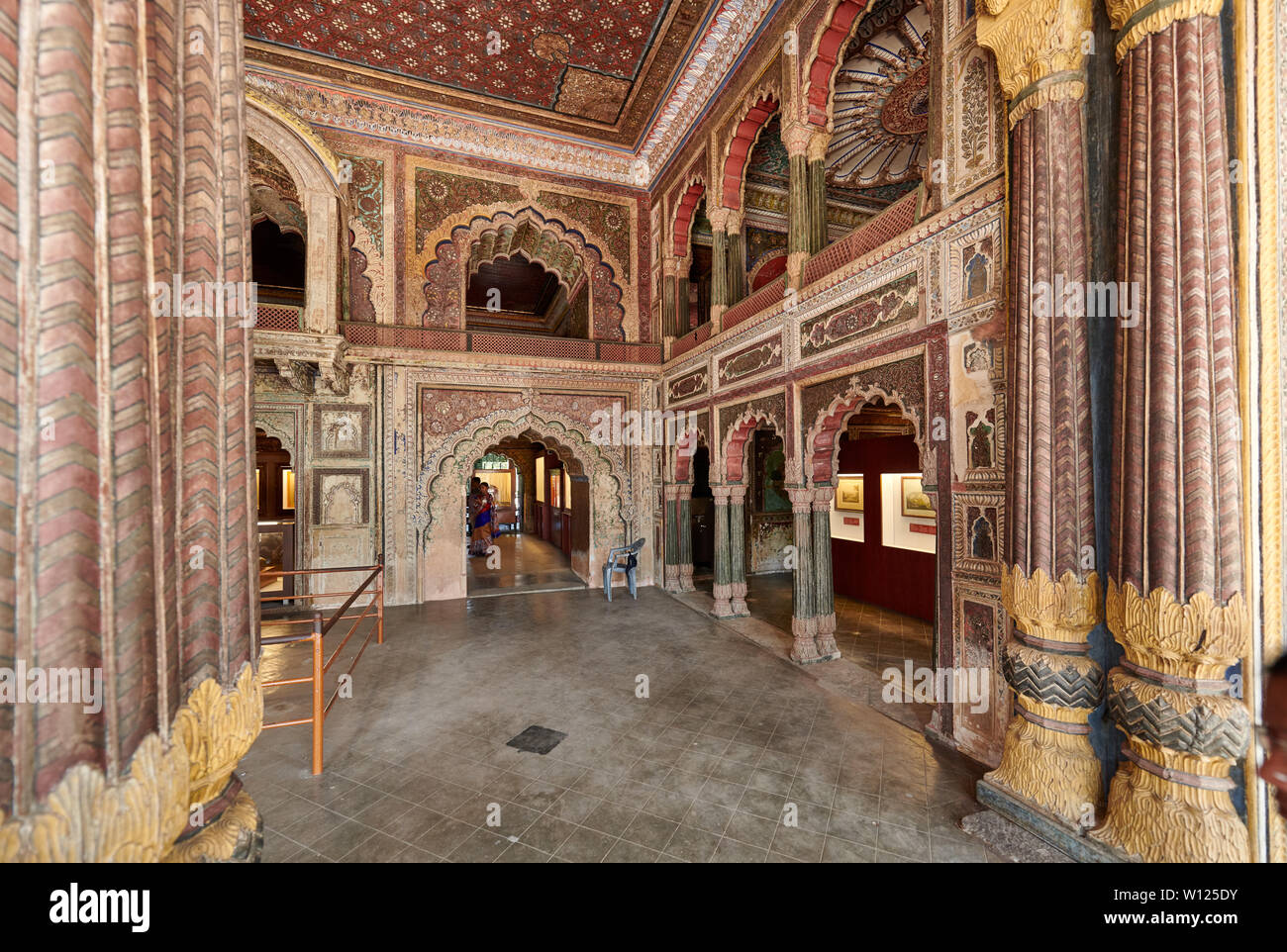 Interior shot de Daria Daulat Bagh, Srirangapatna, Karnataka, Inde Banque D'Images