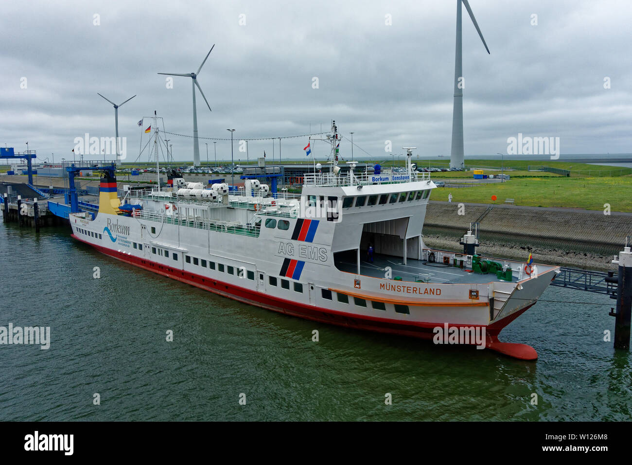 Un ferry Port Eemshaven, Pays-Bas, Banque D'Images