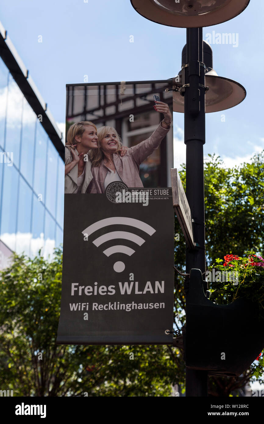 Une connexion Wi-Fi gratuite Recklinghausen Banque D'Images