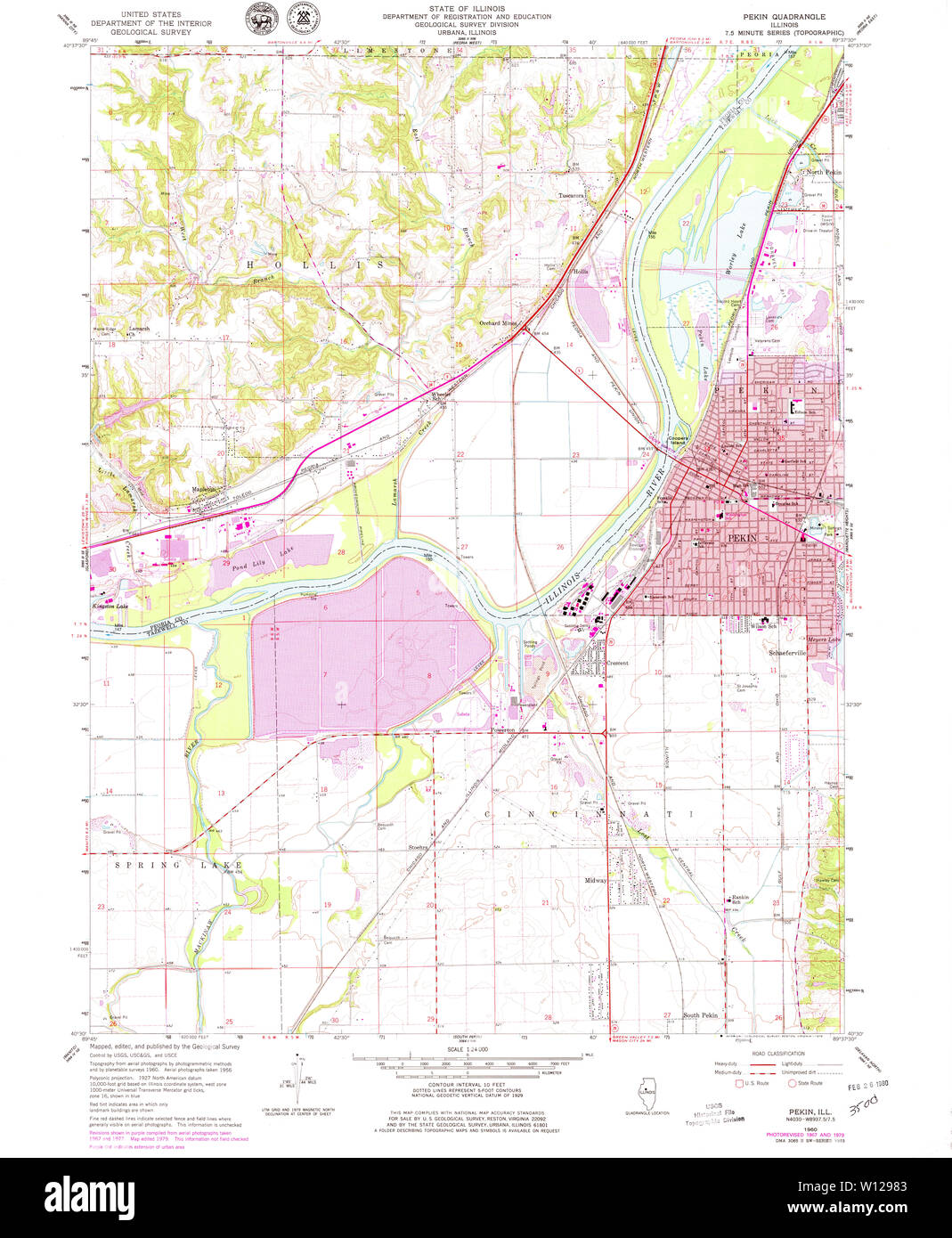 Carte TOPO USGS Alaska IL Pekin 3084571960 Restauration 24000 Banque D'Images