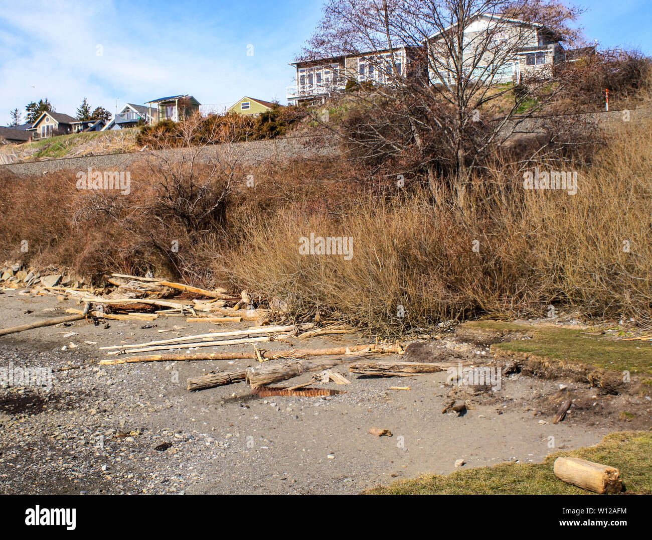 Belle scène de plage lors d'une promenade le long de la Baie Birch State Park. Banque D'Images